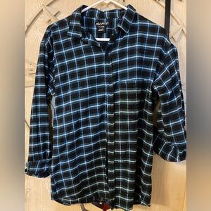 Plaid Men's Shirt in Black and Blue